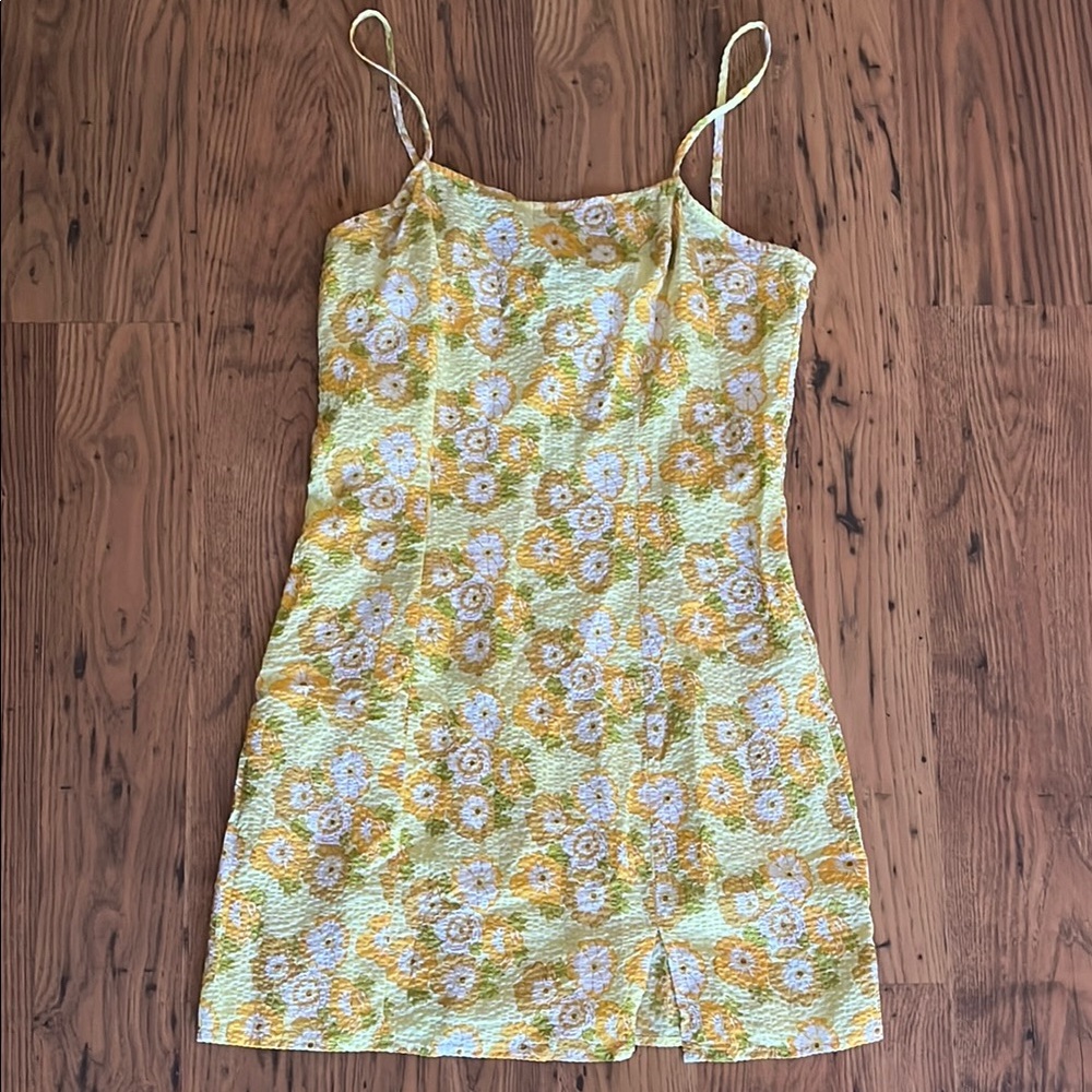 Cider Yellow and White Floral Dress